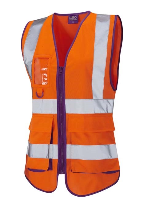 LEO WORKWEAR LYNMOUTH ISO 20471 Class 2 Superior Ladies Waistcoat